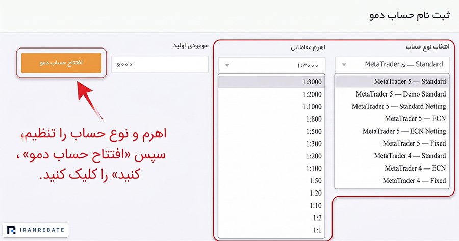 آموزش حساب دمو آمارکتس و نحوه افتتاح آن